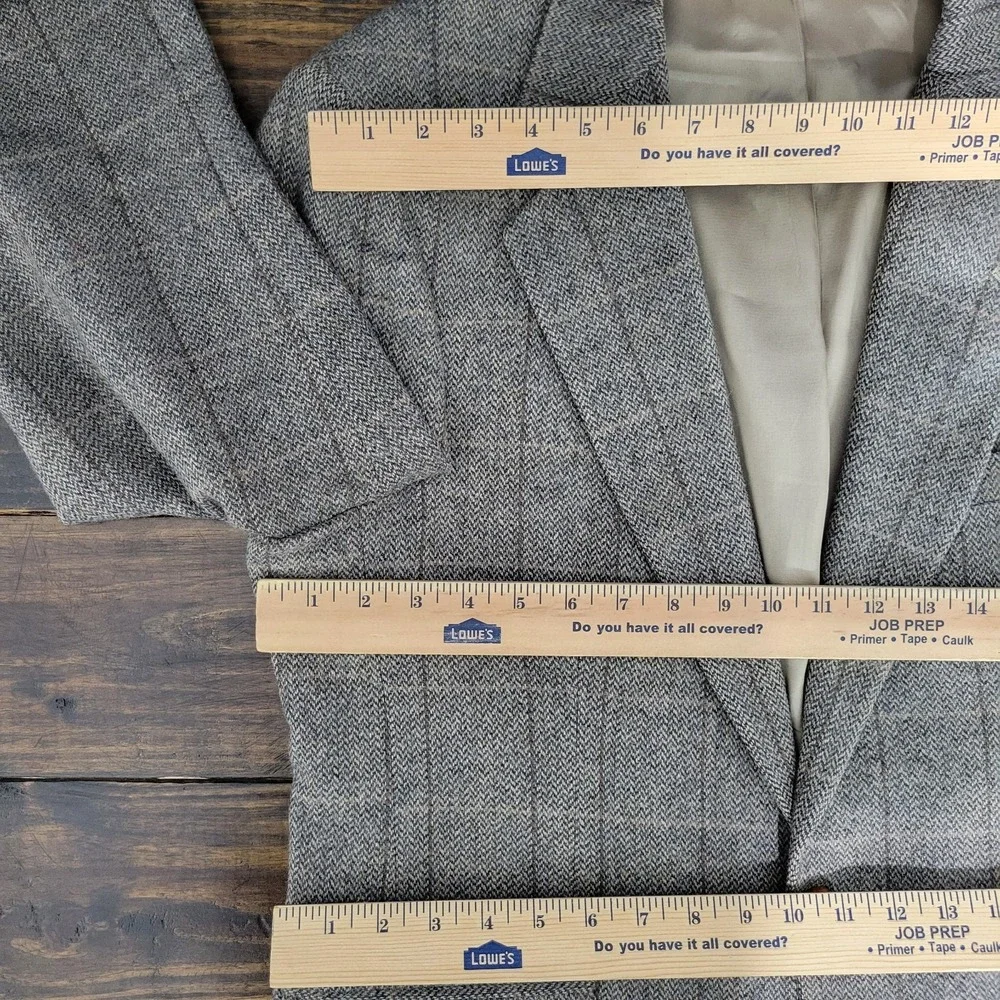 Men's Tweed Style Sport Coat Blazer‎ Two Button Herringbone Plaid Wool Size 40R